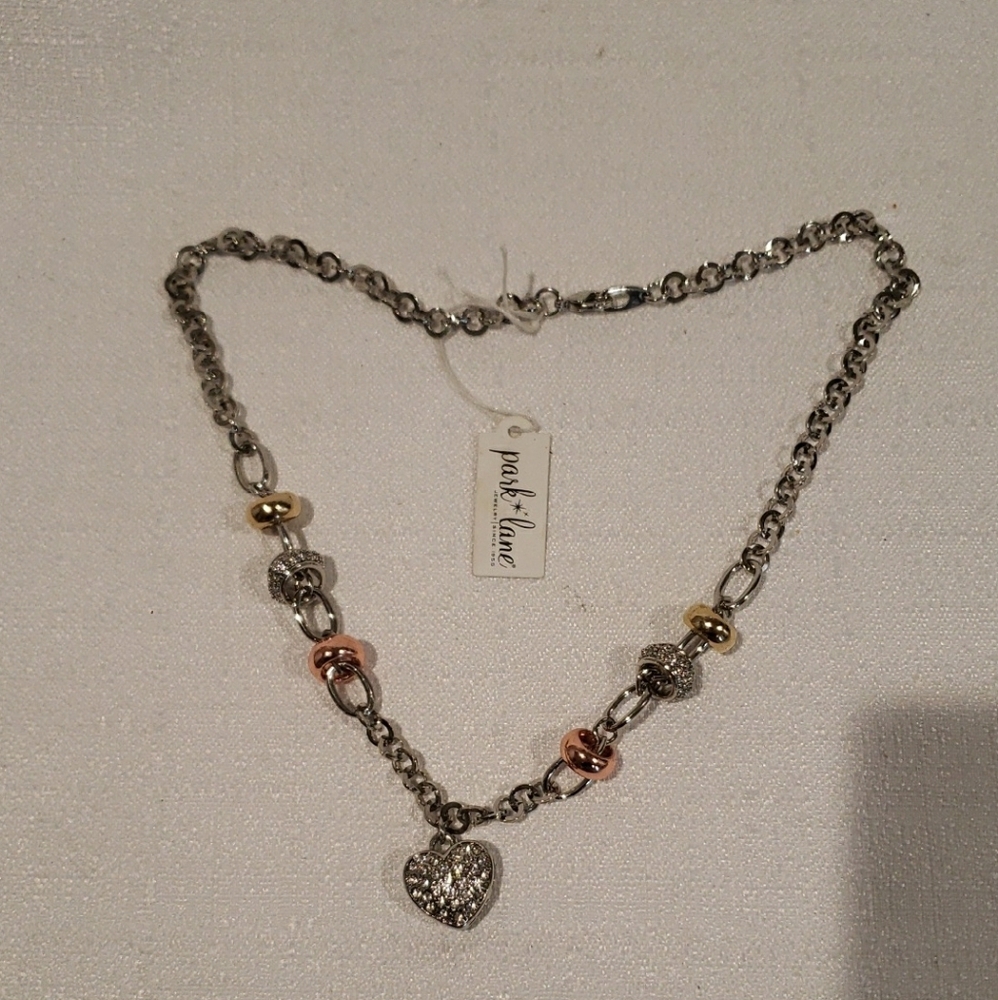 Park Lane Tri-Tone Heart Necklace